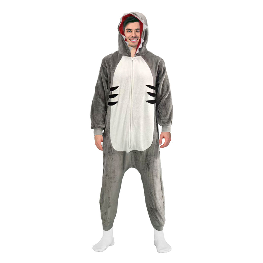 Adult Shark Onesie Costume (Grey)