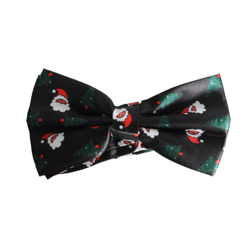 Christmas Bow Tie (Black with Santa and Tree)