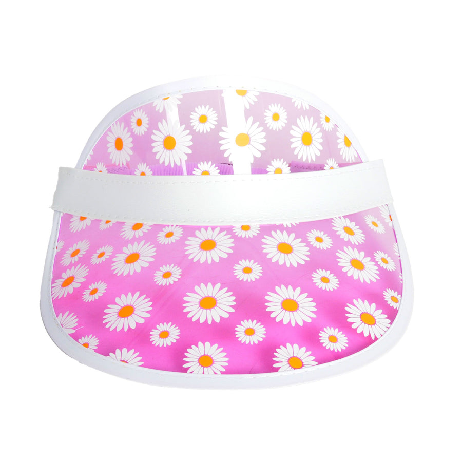 Pink Perspex Visor (Daisy Flowers)