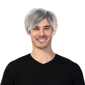 Men's Two Tone Wig (Grey White)