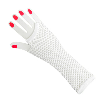 Long Fishnet Glove (White)