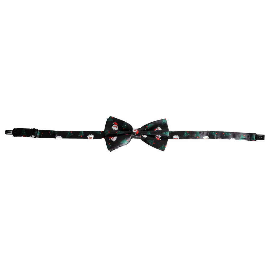 Christmas Bow Tie (Black with Santa and Tree)