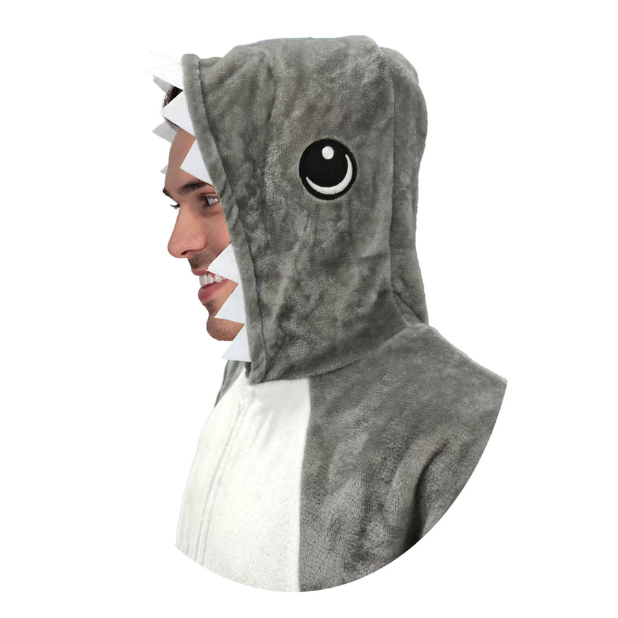 Adult Shark Onesie Costume (Grey)