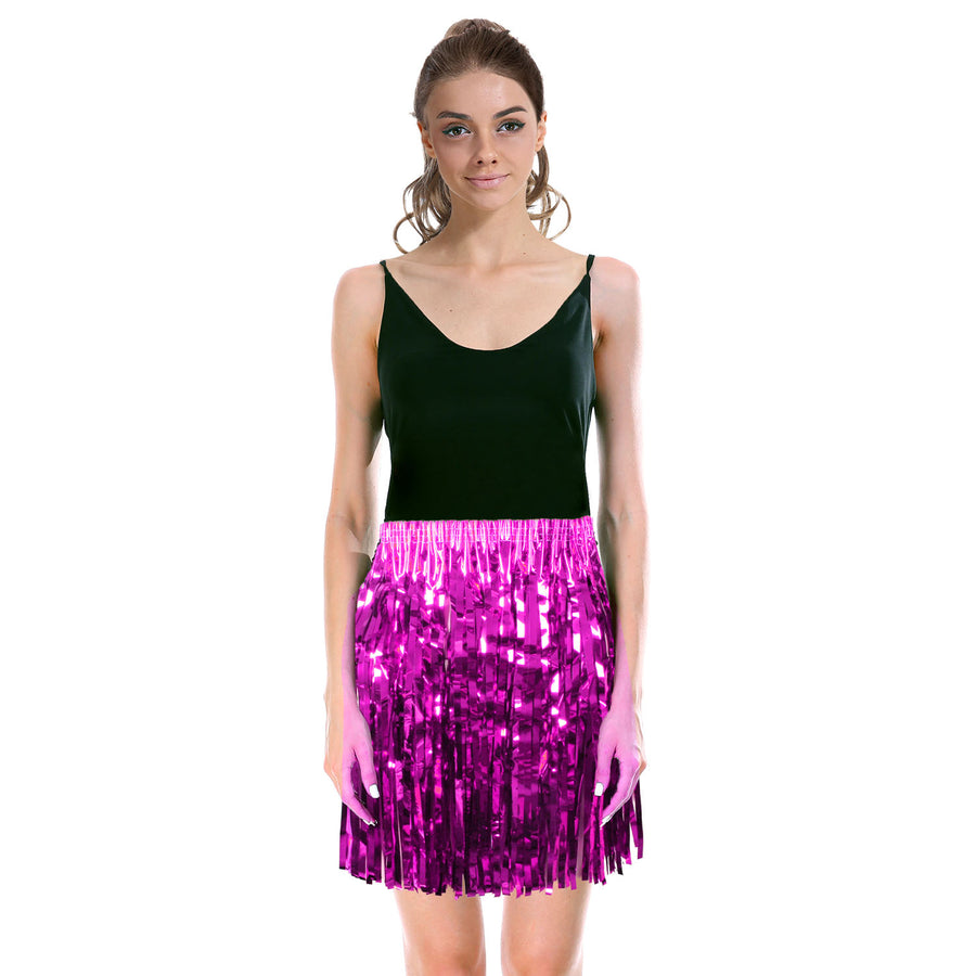 Pink Tinsel Fringe Skirt