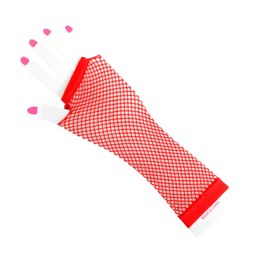 Long Fishnet Glove (Red)