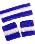 Striped Sweatband & Wristband Set (Blue)