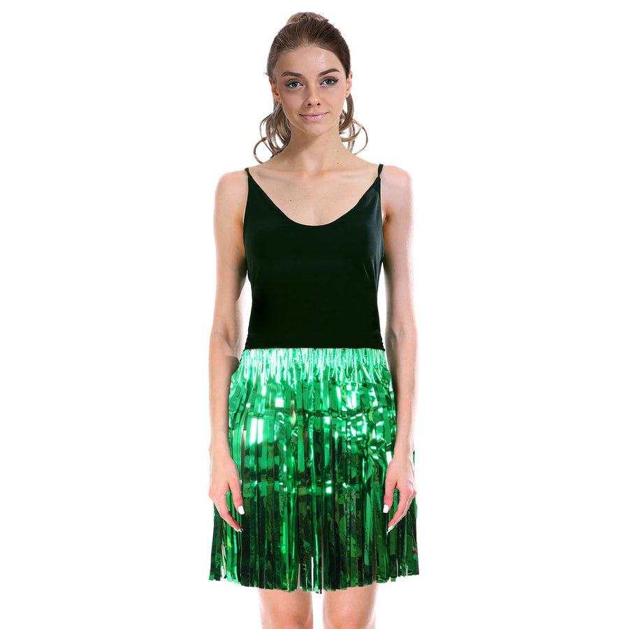 Green Tinsel Fringe Skirt