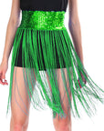 Sequin Belt with Fringe Skirt (Green)