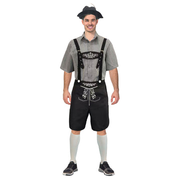 Adult Black Checkered Beer Man Costume