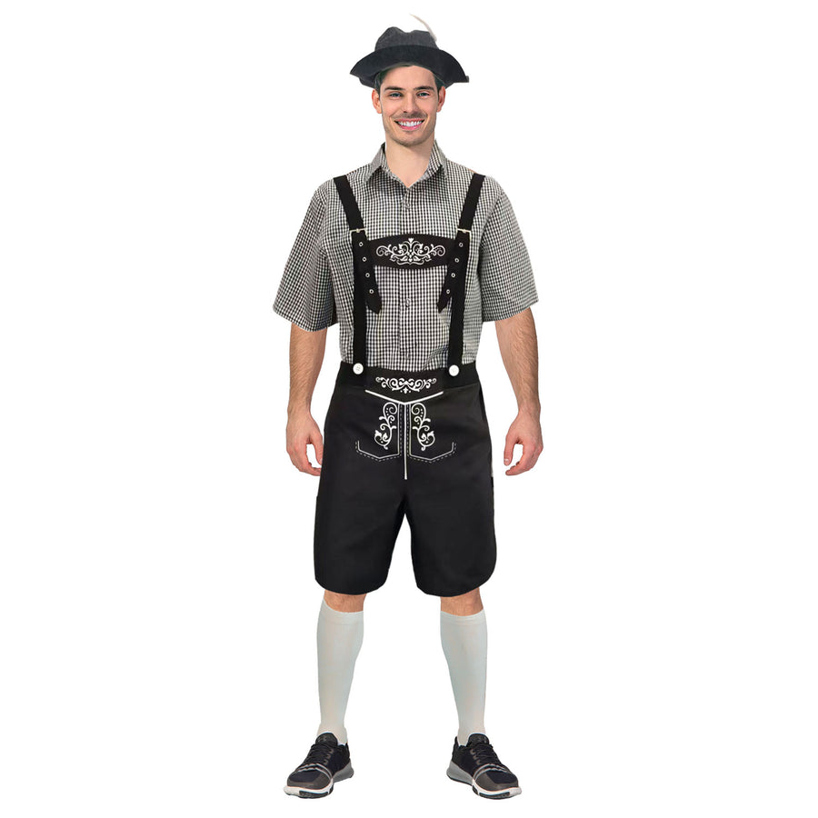 Adult Black Checkered Beer Man Costume