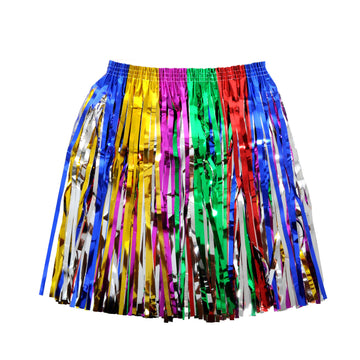 Rainbow Tinsel Fringe Skirt