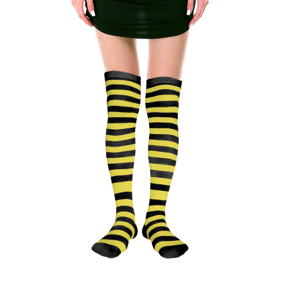 Over Knee Socks (Yellow/Black Stripe)