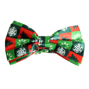 Christmas Bow Tie (Festive Checkered Pattern)