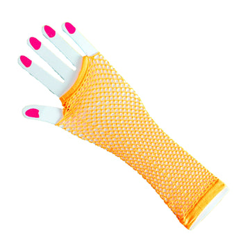Long Fishnet Glove (Orange)