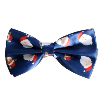 Christmas Bow Tie (Blue with Santa and Reindeer)