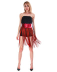 Sequin Belt with Fringe Skirt (Red)