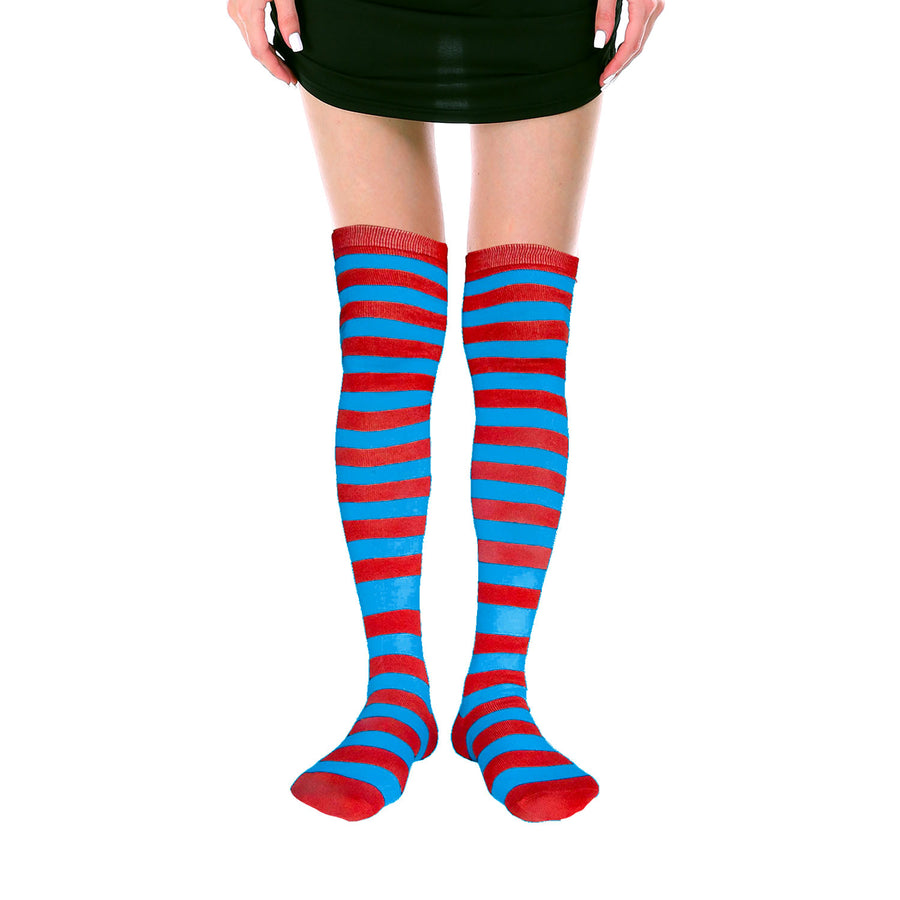 Over Knee Socks (Red/Blue Stripe)