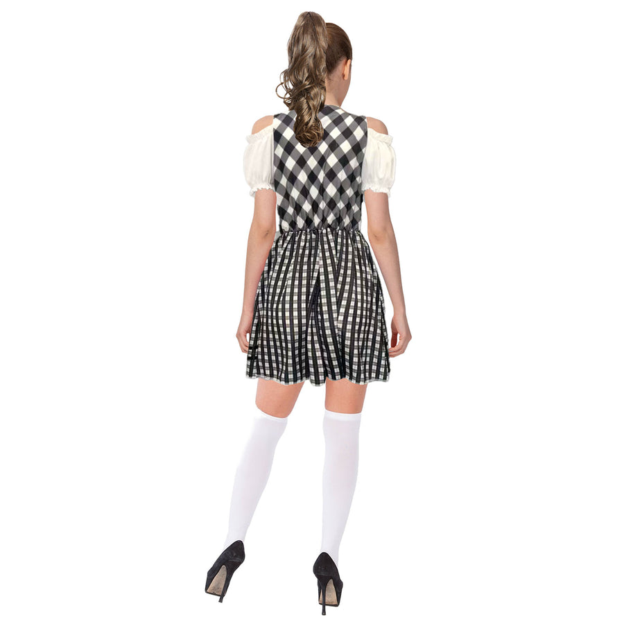 Adult Black Checkered Beer Girl Costume