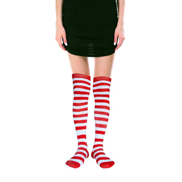 Over Knee Socks (Red/White Stripe)