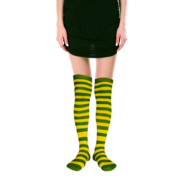 Over Knee Socks (Yellow/Green Stripe)