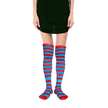 Over Knee Socks (Red/Blue Stripe)