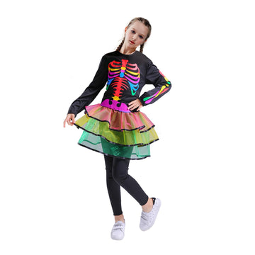 Children Rainbow Skeleton Costume