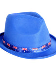 Blue Trilby Hat with Australian Flag Ribbon
