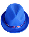 Blue Trilby Hat with Australian Flag Ribbon