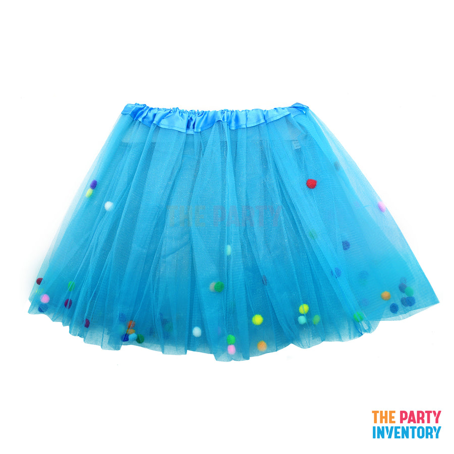 Children Confetti Pom Pom Tutu (Blue)