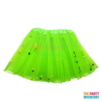 Children Confetti Pom Pom Tutu (Green)