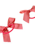 Red Gingham Bow Hair Tie (2pk)