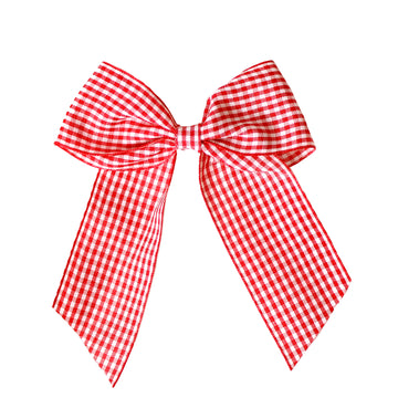 Red Gingham Bow Clip