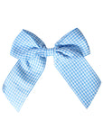 Blue Gingham Bow Clip