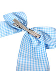 Blue Gingham Bow Clip