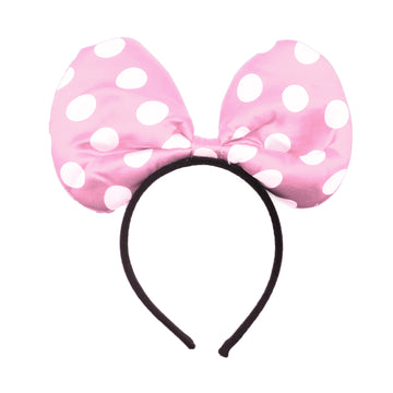 Light Pink Polka Dot Bow Headband