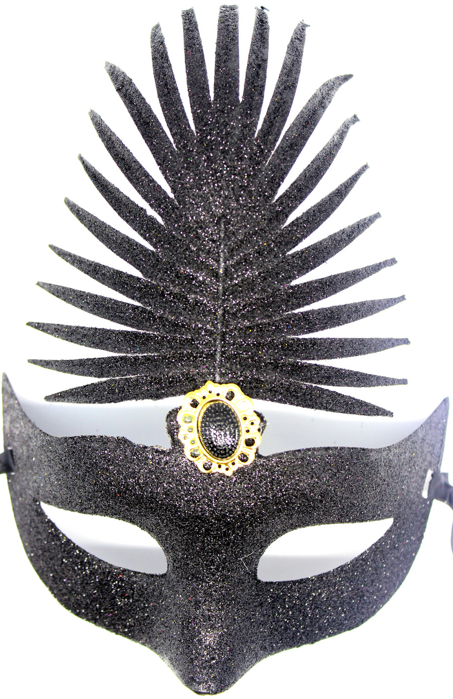 Black Glitter Leaf Mask