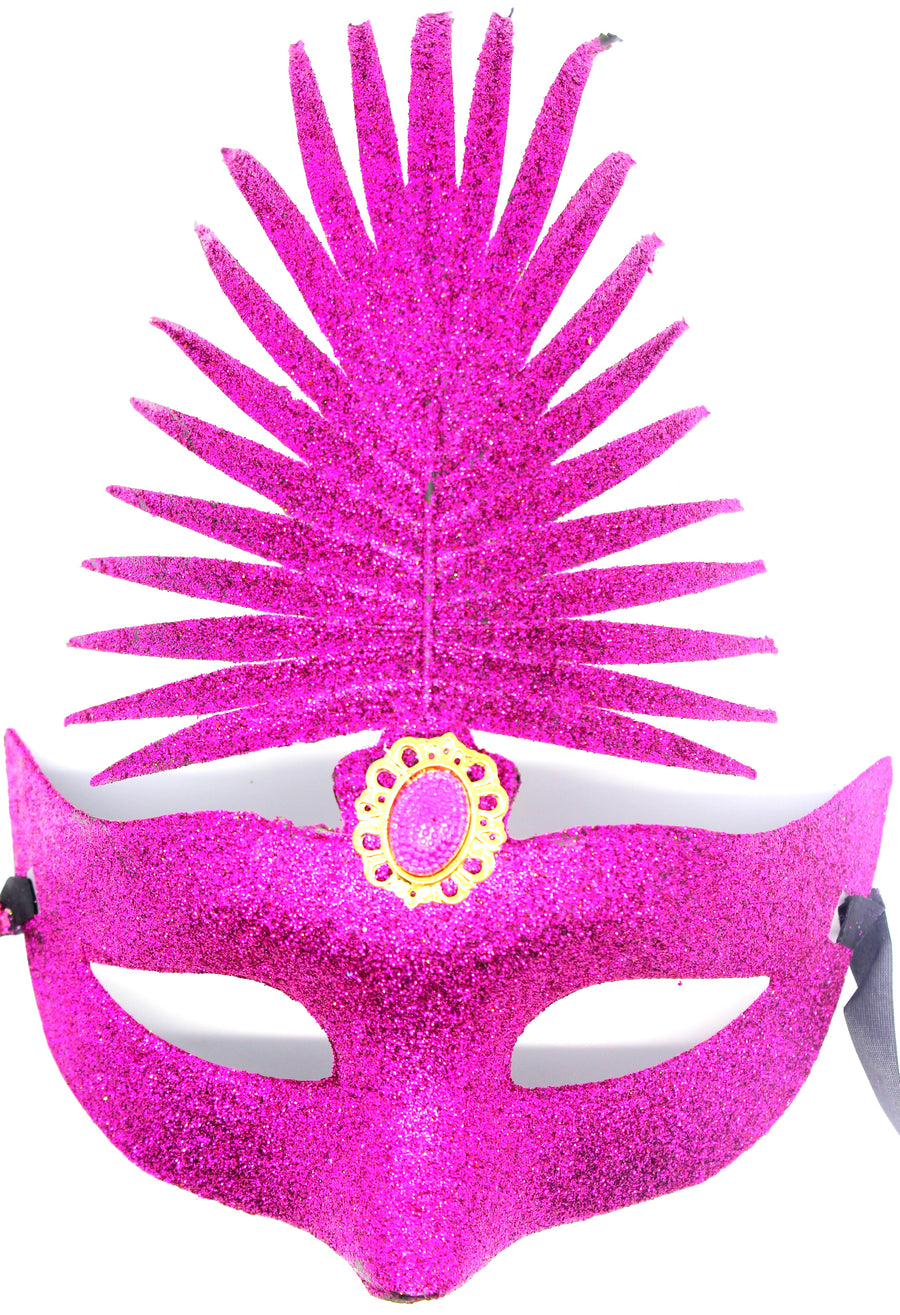 Hot Pink Glitter Leaf Mask