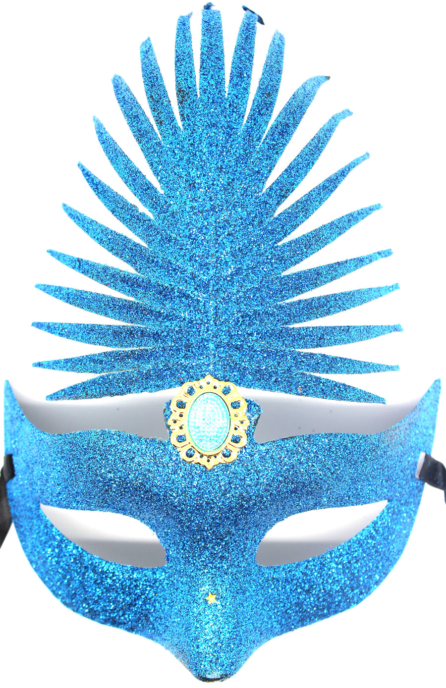 Blue Glitter Leaf Mask