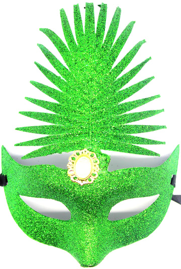 Green Glitter Leaf Mask