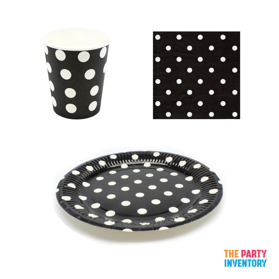 Black Polka Dot Tableware Set