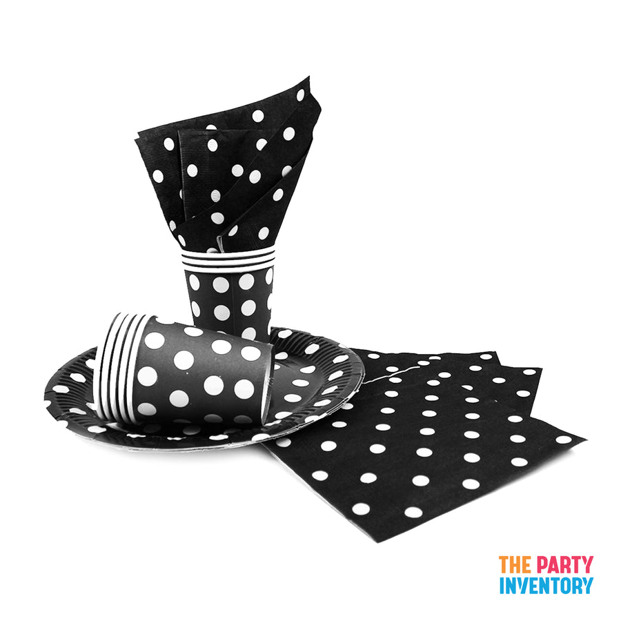 Black Polka Dot Tableware Set