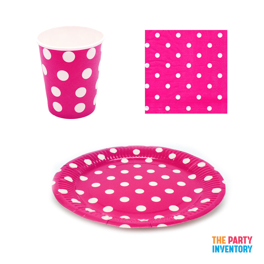 Pink Polka Dot Tableware Set