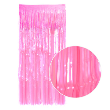 Neon Tinsel Curtain (Pink)