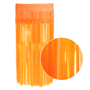 Neon Tinsel Curtain (Orange)