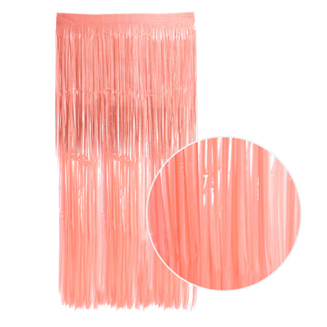 Neon Tinsel Curtain (Coral)