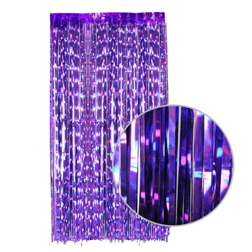 Purple Iridescent Tinsel Curtain