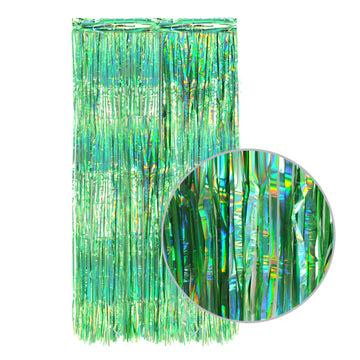 Aqua Green Iridescent Tinsel Curtain