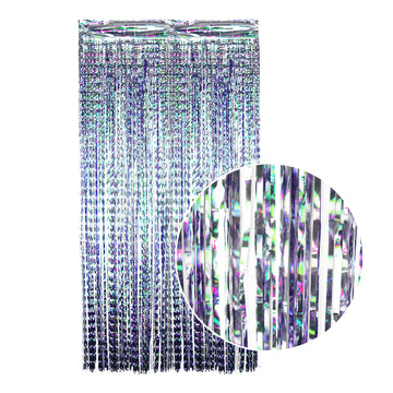 Silver Iridescent Tinsel Curtain