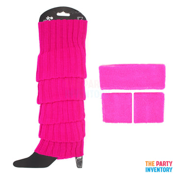 1980s Girl Costume Kit (4 Piece Set) Pink