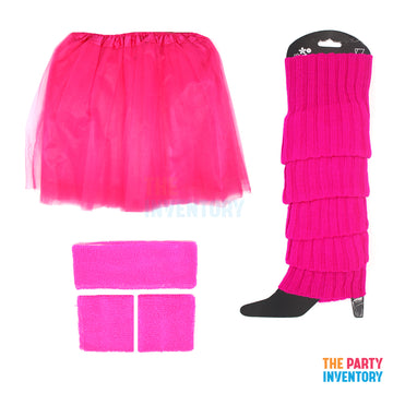 1980s Girl Costume Kit (5 Piece Set) Pink